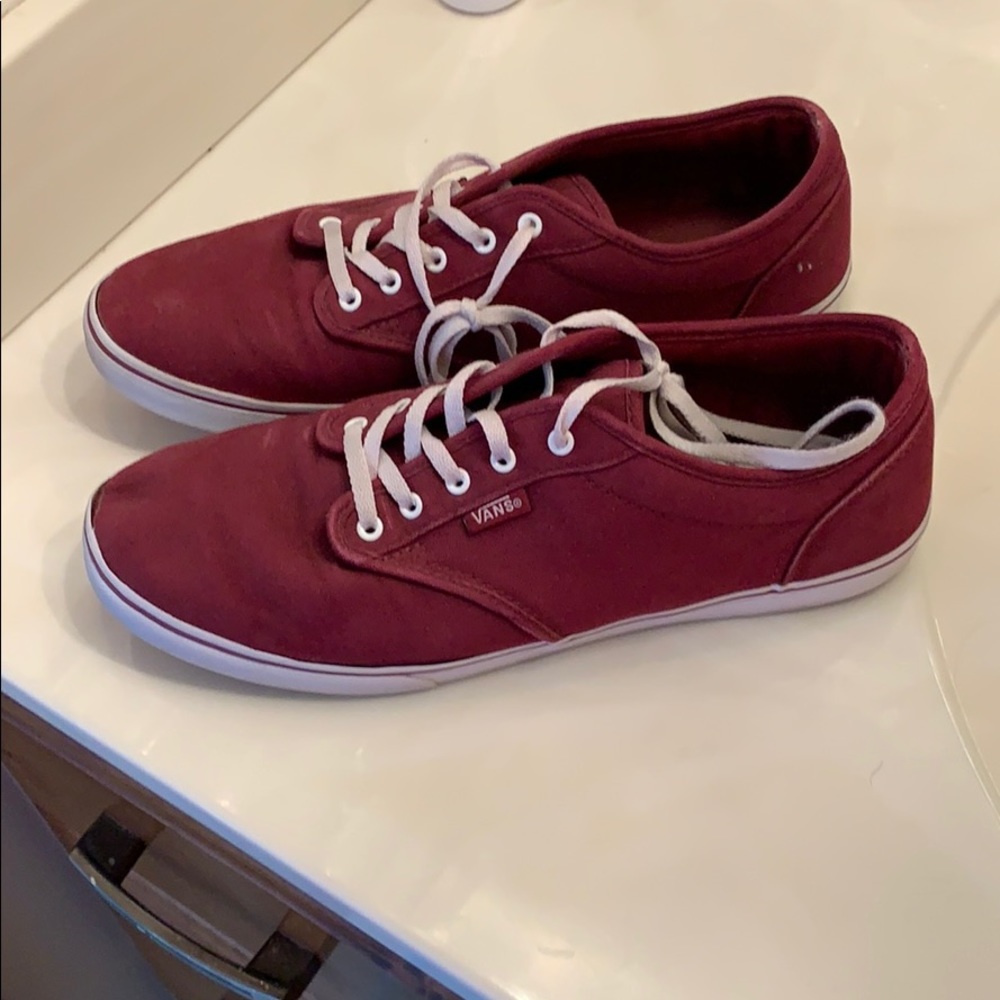 maroon laced vans